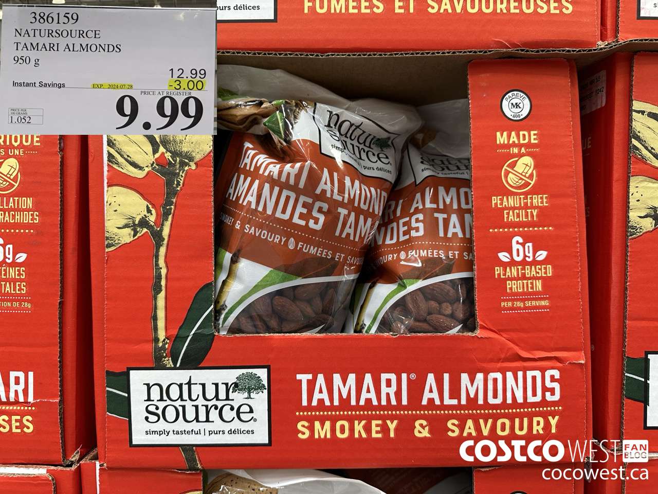 386159 NATURSOURCE TAMARI ALMONDS 950 g ($3.00 INSTANT SAVINGS EXPIRES ON 2024-07-28) $9.99