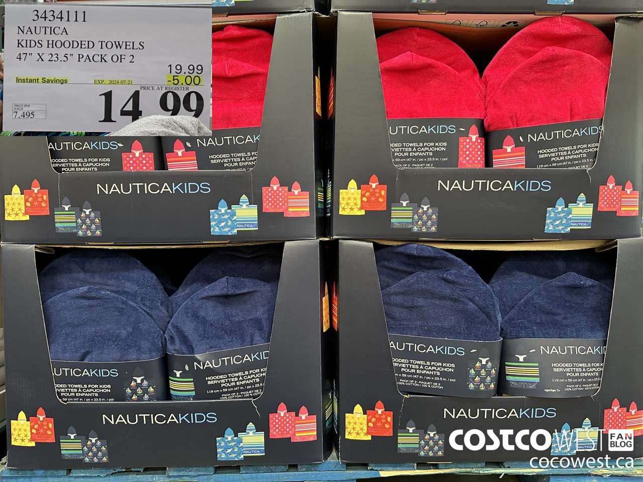 3434111 NAUTICA KIDS HOODED TOWELS 47