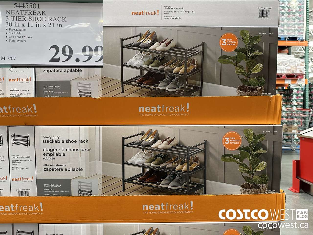 5445501 NEATFREAK 3-TIER SHOE RACK 30 IN X 11 IN X 21 IN $29.99