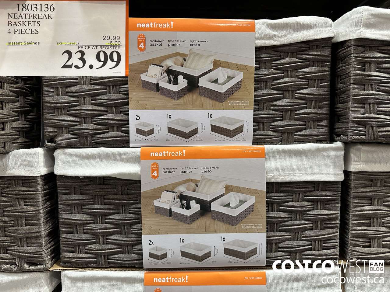 1803136 NEATFREAK BASKETS 4 PIECES ($6.00 INSTANT SAVINGS EXPIRES ON 2024-07-28) $23.99