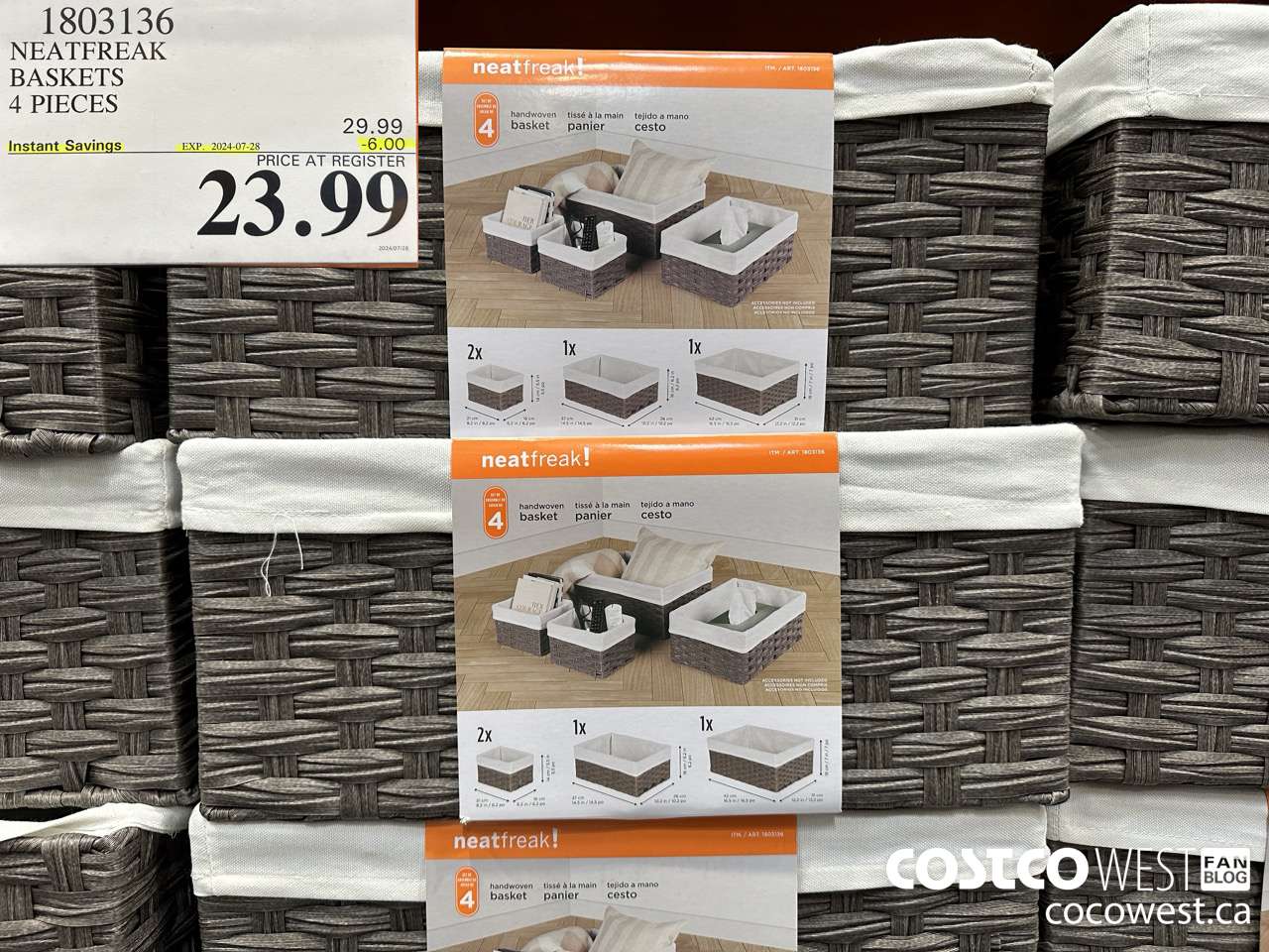 1803136 NEATFREAK BASKETS 4 PIECES ($6.00 INSTANT SAVINGS EXPIRES ON 2024-07-28) $23.99