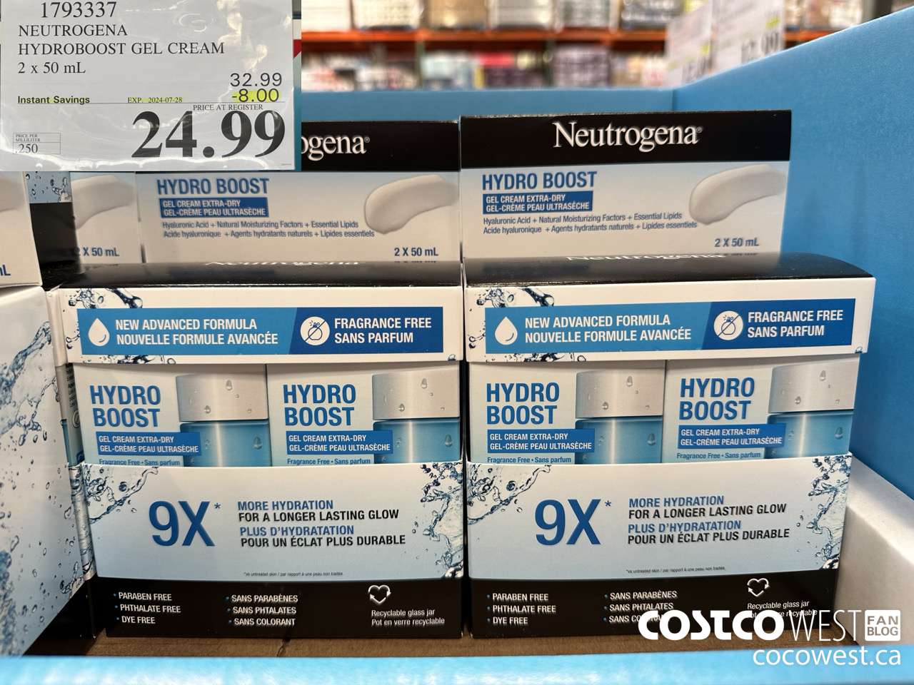 1793337 NEUTROGENA HYDROBOOST GEL CREAM 2 X 50 ML ($8.00 INSTANT SAVINGS EXPIRES ON 2024-07-28) $24.99