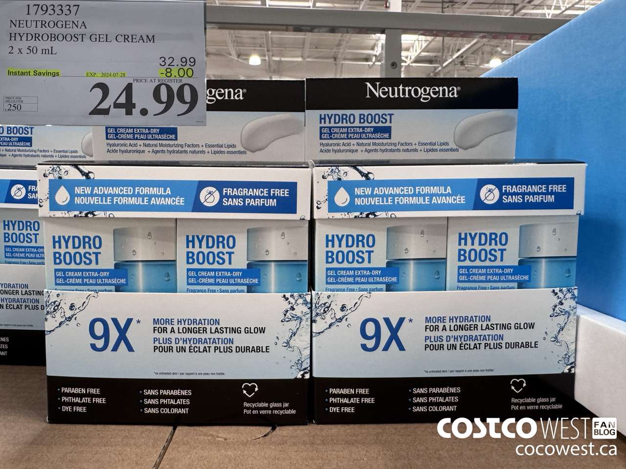 1793337 NEUTROGENA HYDROBOOST GEL CREAM 2 X 50 ML ($8.00 INSTANT SAVINGS EXPIRES ON 2024-07-28) $24.99