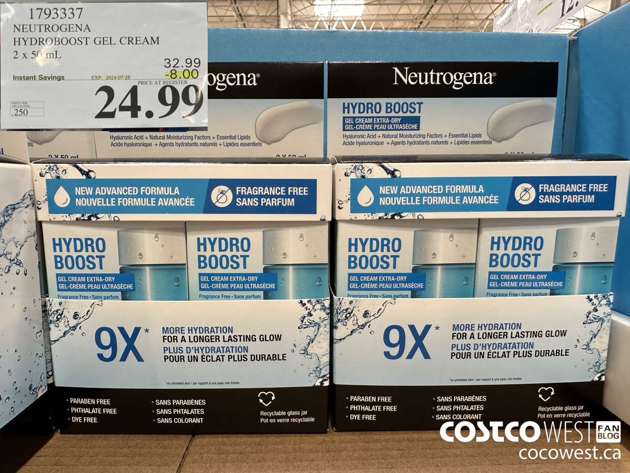1793337 NEUTROGENA HYDROBOOST GEL CREAM 2 X 50 ML ($8.00 INSTANT SAVINGS EXPIRES ON 2024-07-28) $24.99