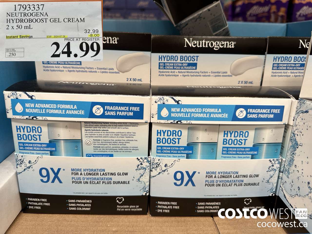 1793337 NEUTROGENA HYDROBOOST GEL CREAM 2 X 50 ML ($8.00 INSTANT SAVINGS EXPIRES ON 2024-07-28) $24.99