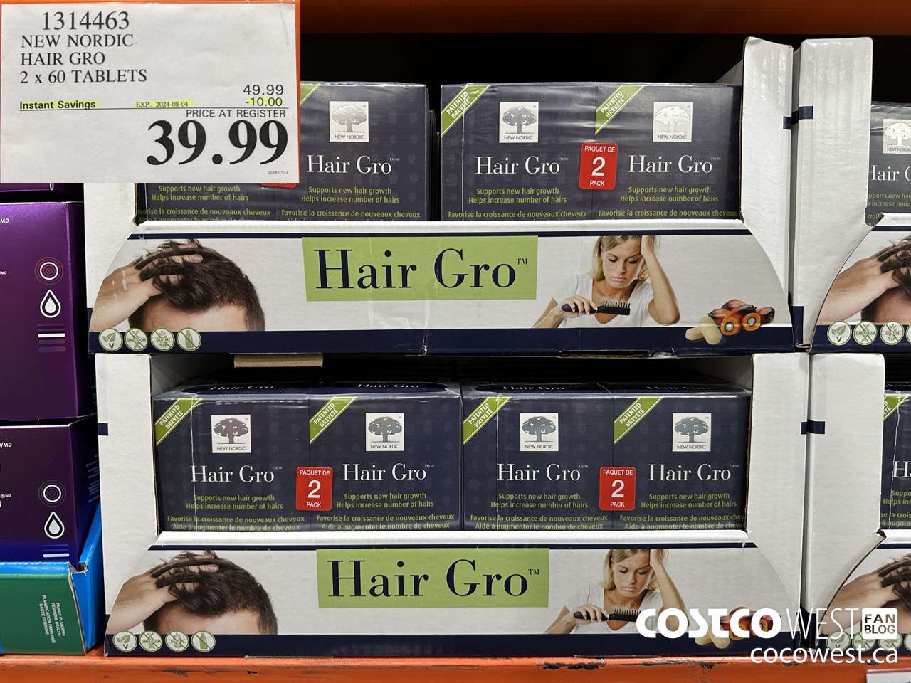 1314463 NEW NORDIC HAIR GRO 2 X 60 TABLETS ($10.00 INSTANT SAVINGS EXPIRES ON 2024-08-04) $39.99