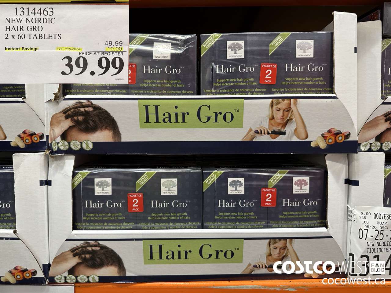 1314463 NEW NORDIC HAIR GRO 2 X 60 TABLETS ($10.00 INSTANT SAVINGS EXPIRES ON 2024-08-04) $39.99