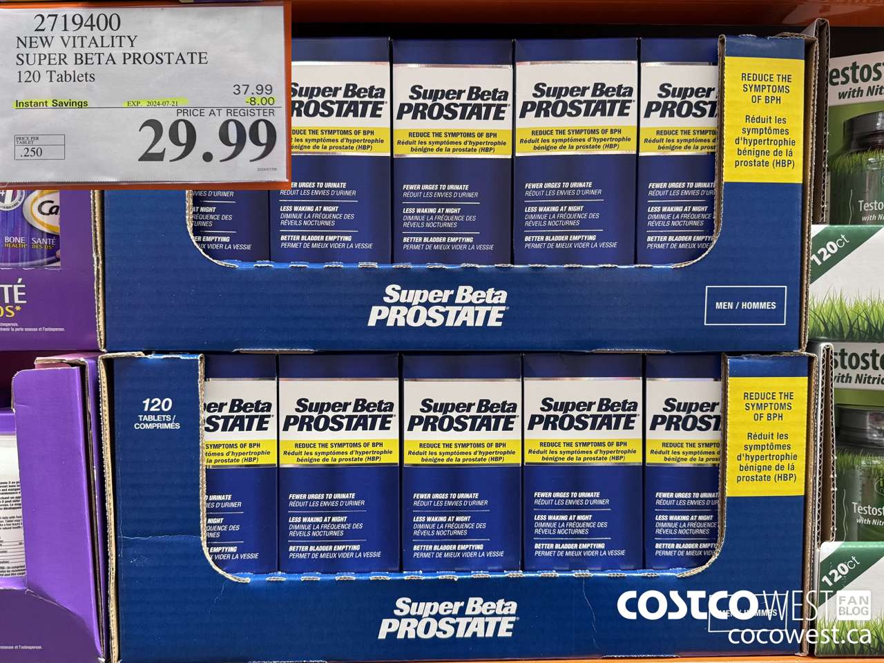 2719400 NEW VITALITY SUPER BETA PROSTATE 120 TABLETS ($8.00 INSTANT SAVINGS EXPIRES ON 2024-07-21) $29.99