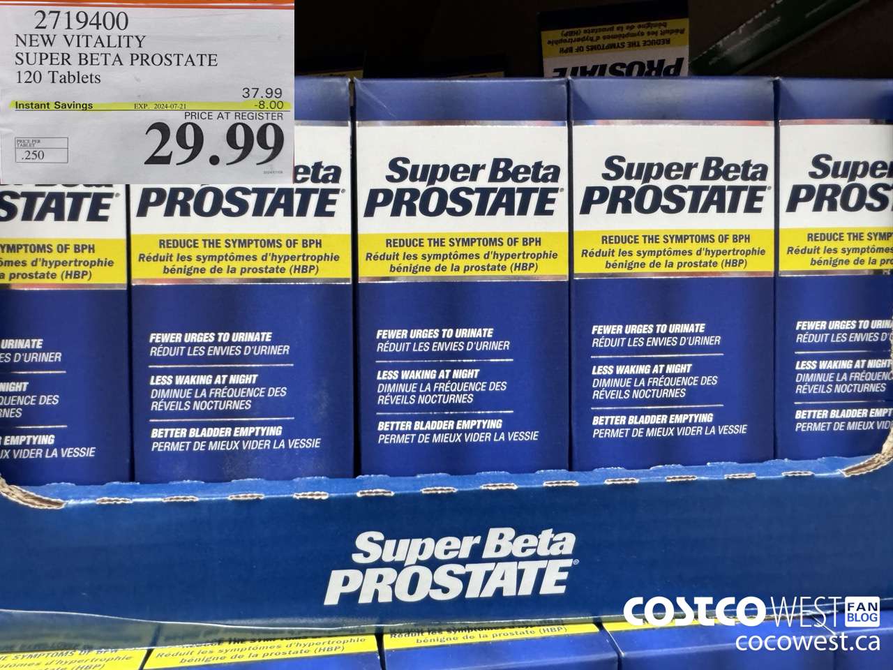 2719400 NEW VITALITY SUPER BETA PROSTATE 120 TABLETS ($8.00 INSTANT SAVINGS EXPIRES ON 2024-07-21) $29.99