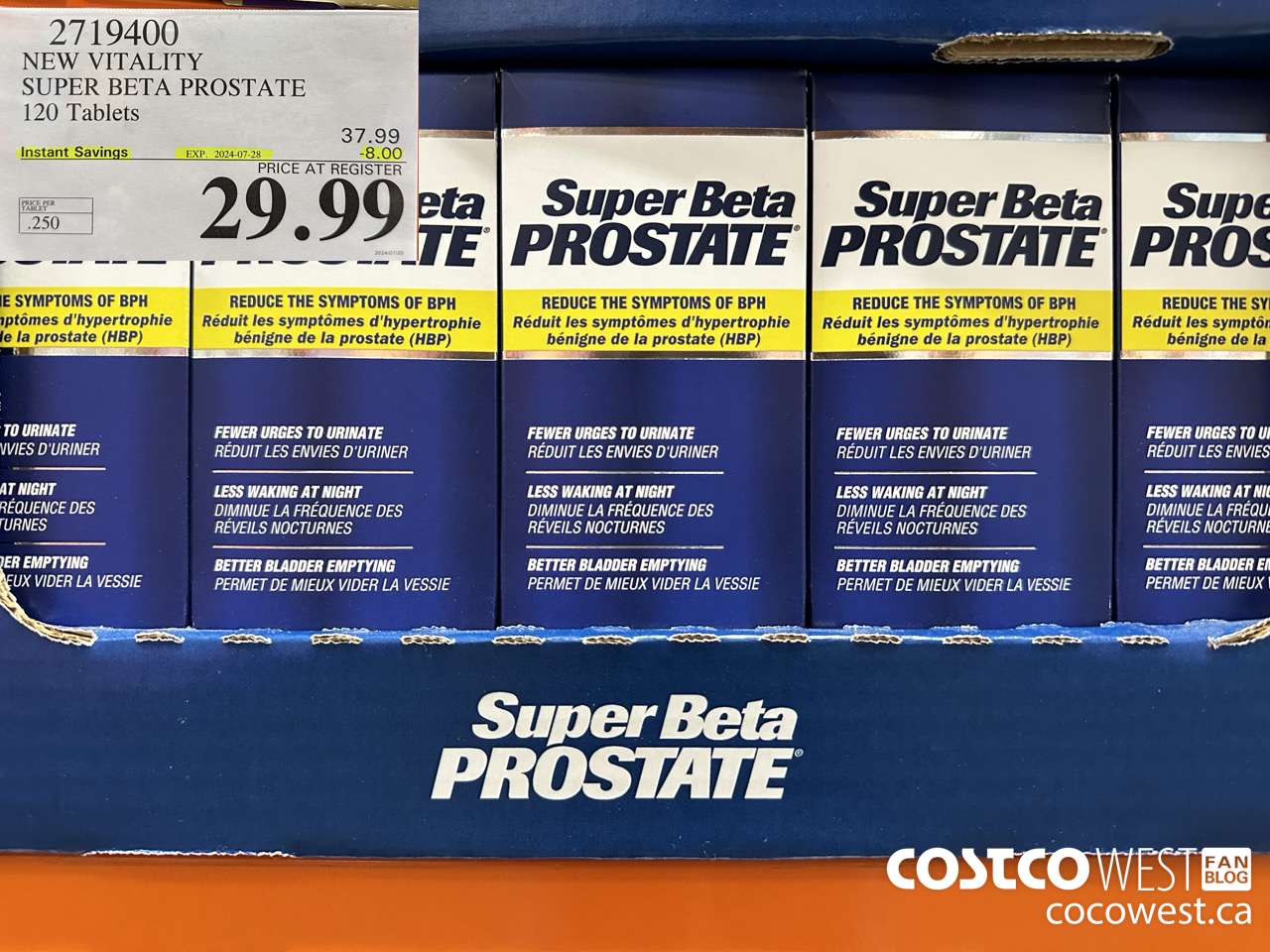 2719400 NEW VITALITY SUPER BETA PROSTATE 120 TABLETS ($8.00 INSTANT SAVINGS EXPIRES ON 2024-07-28) $29.99