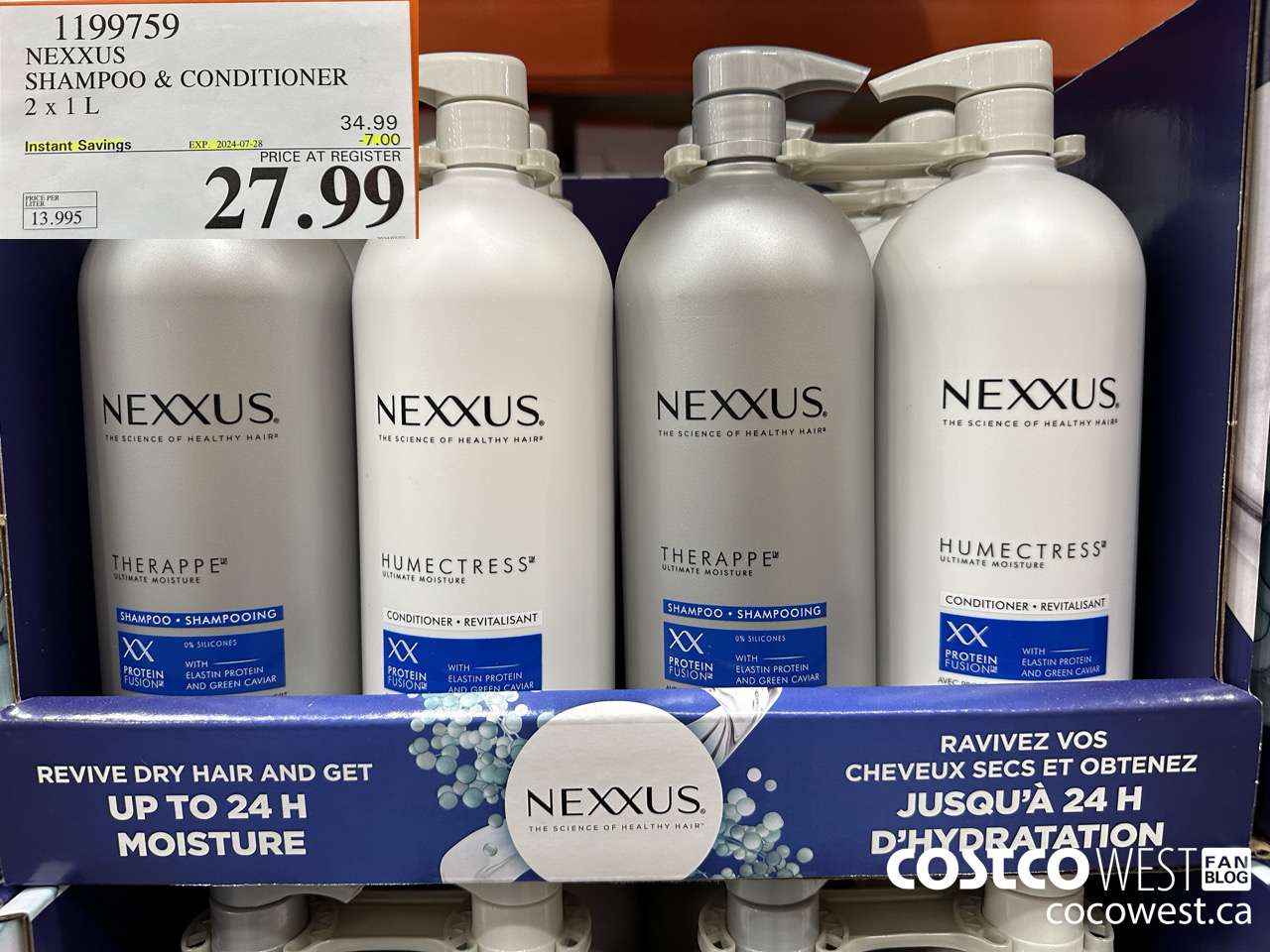 1199759 NEXXUS SHAMPOO & CONDITIONER 2 X 1L ($7.00 INSTANT SAVINGS EXPIRES ON 2024-07-28) $27.99