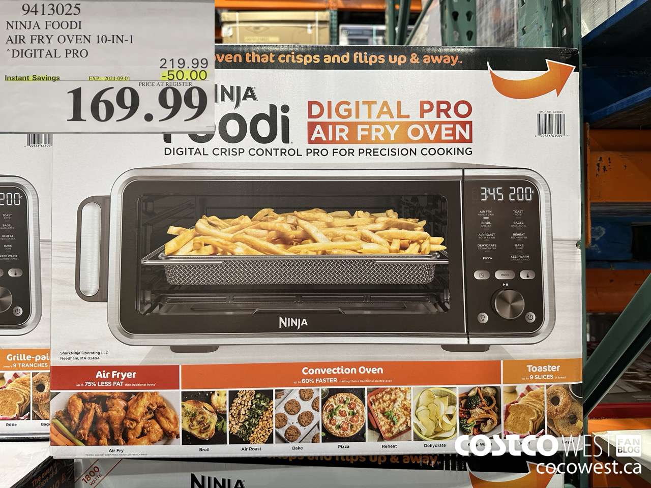 9413025 NINJA FOODI 10-IN-1 COUNTERTOP OVEN PRO ($50.00 INSTANT SAVINGS EXPIRES ON 2024-09-01) $169.99