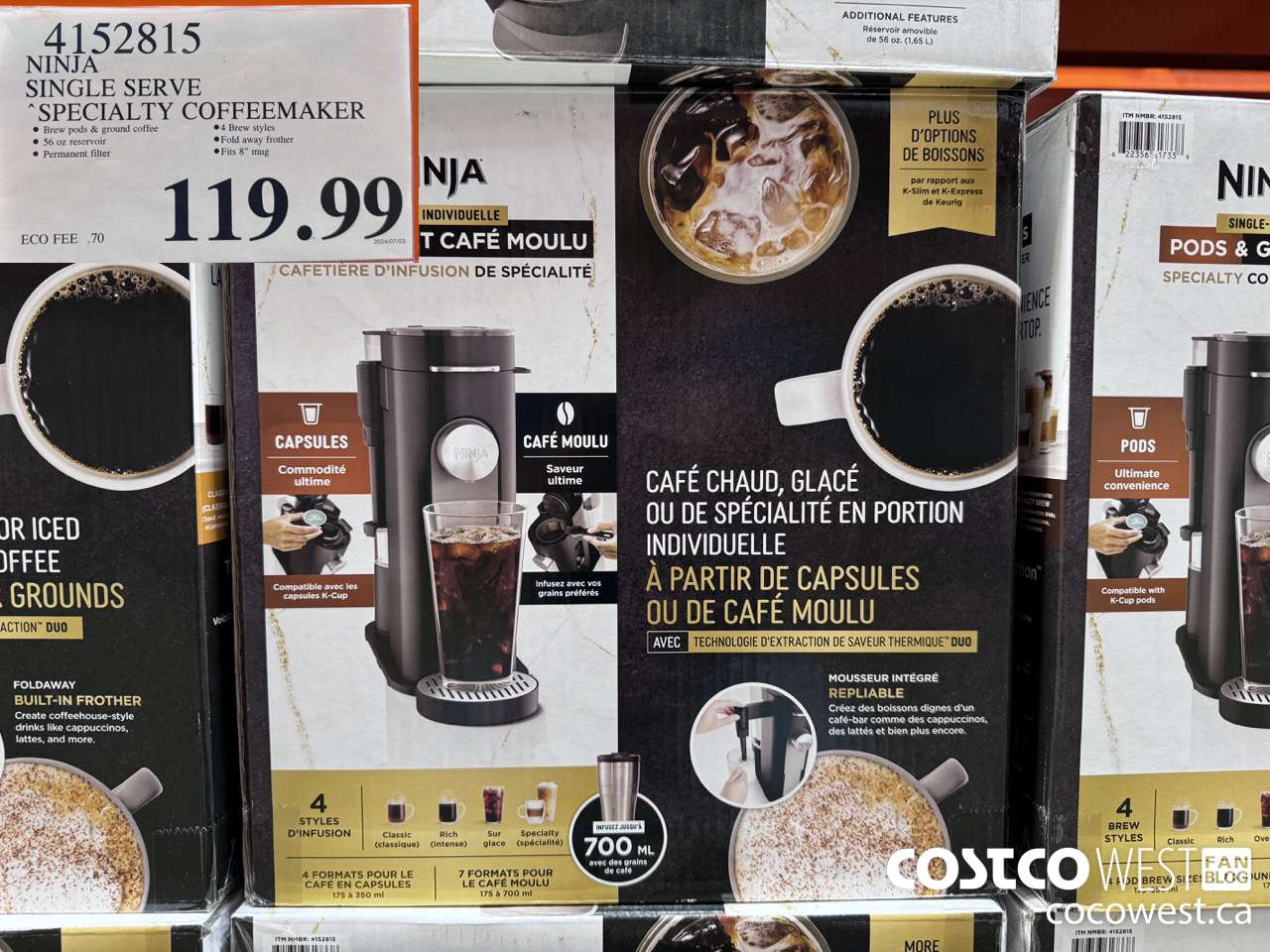 4152815 NINJA SINGLE SERVE SPECIALTY COFFEEMAKER $119.99