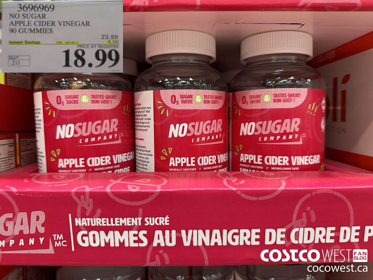 3696969 NO SUGAR APPLE CIDER VINEGAR 90 GUMMIES ($5.00 INSTANT SAVINGS EXPIRES ON 2024-08-11) $18.99