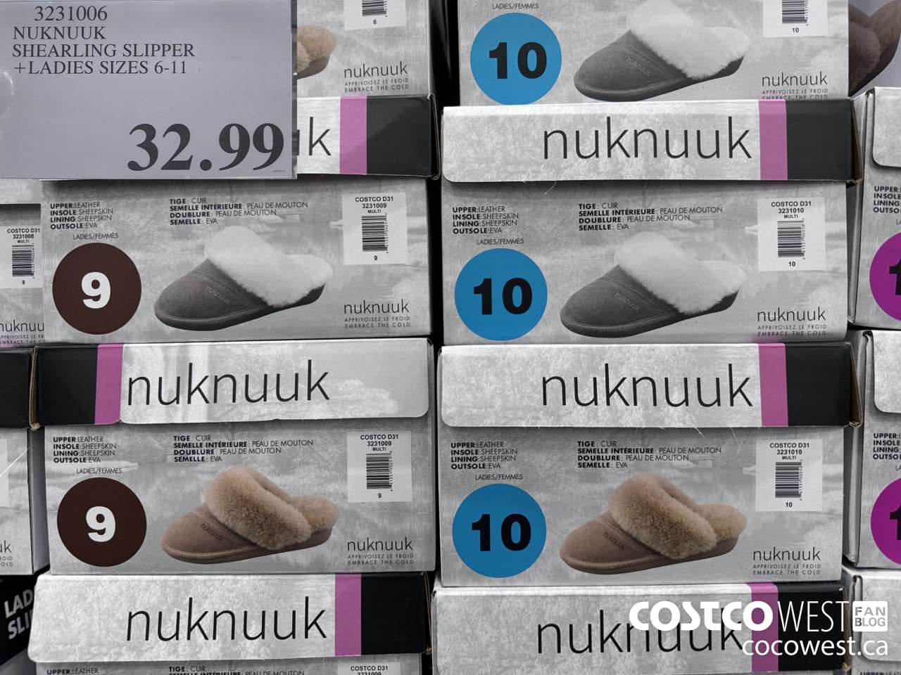 3231006 NUKNUUK SHEARLING SLIPPER LADIES SIZES 6-11 $32.99