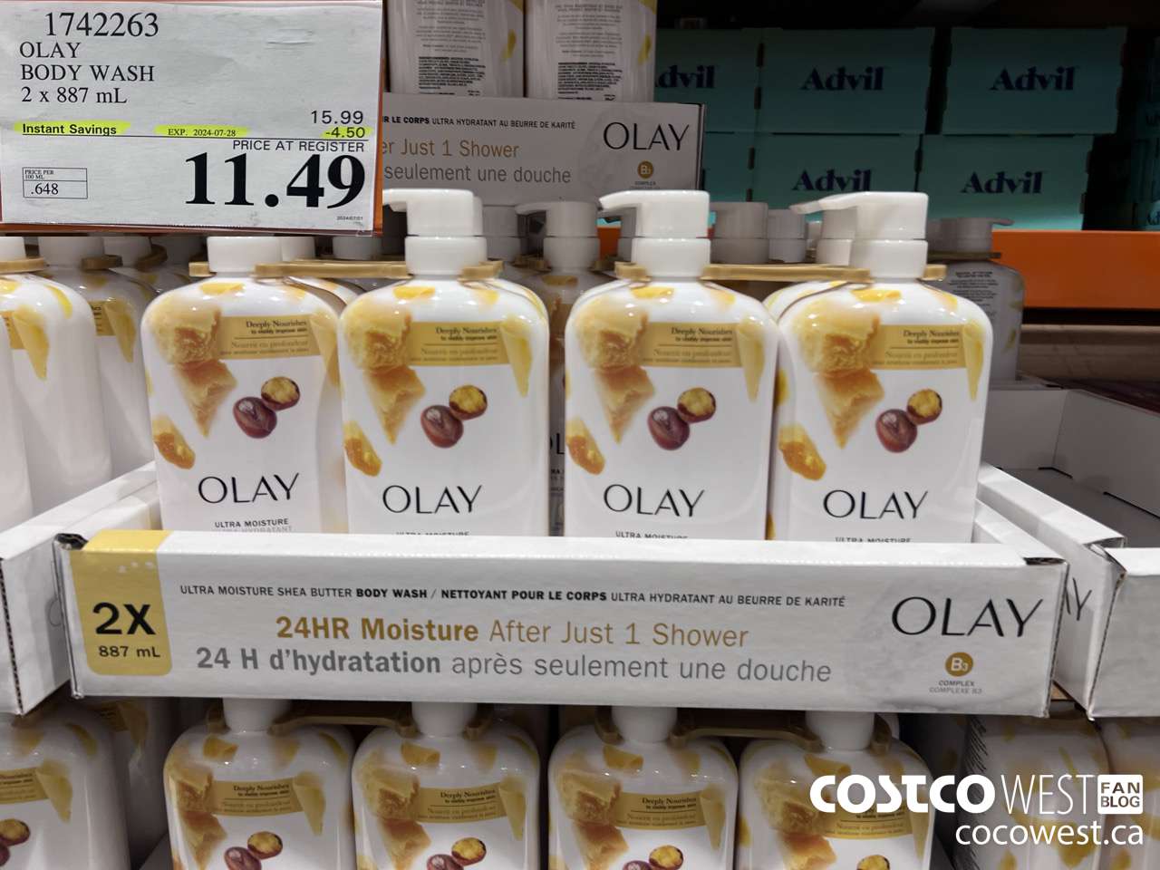 1742263 OLAY BODY WASH 2 X 887 ML ($4.50 INSTANT SAVINGS EXPIRES ON 2024-07-28) $11.49