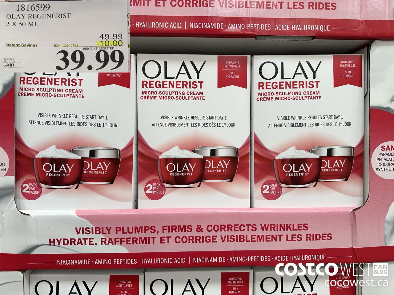 1816599 OLAY REGENERIST 2 X 50ML ($10.00 INSTANT SAVINGS EXPIRES ON 2024-07-28) $39.99