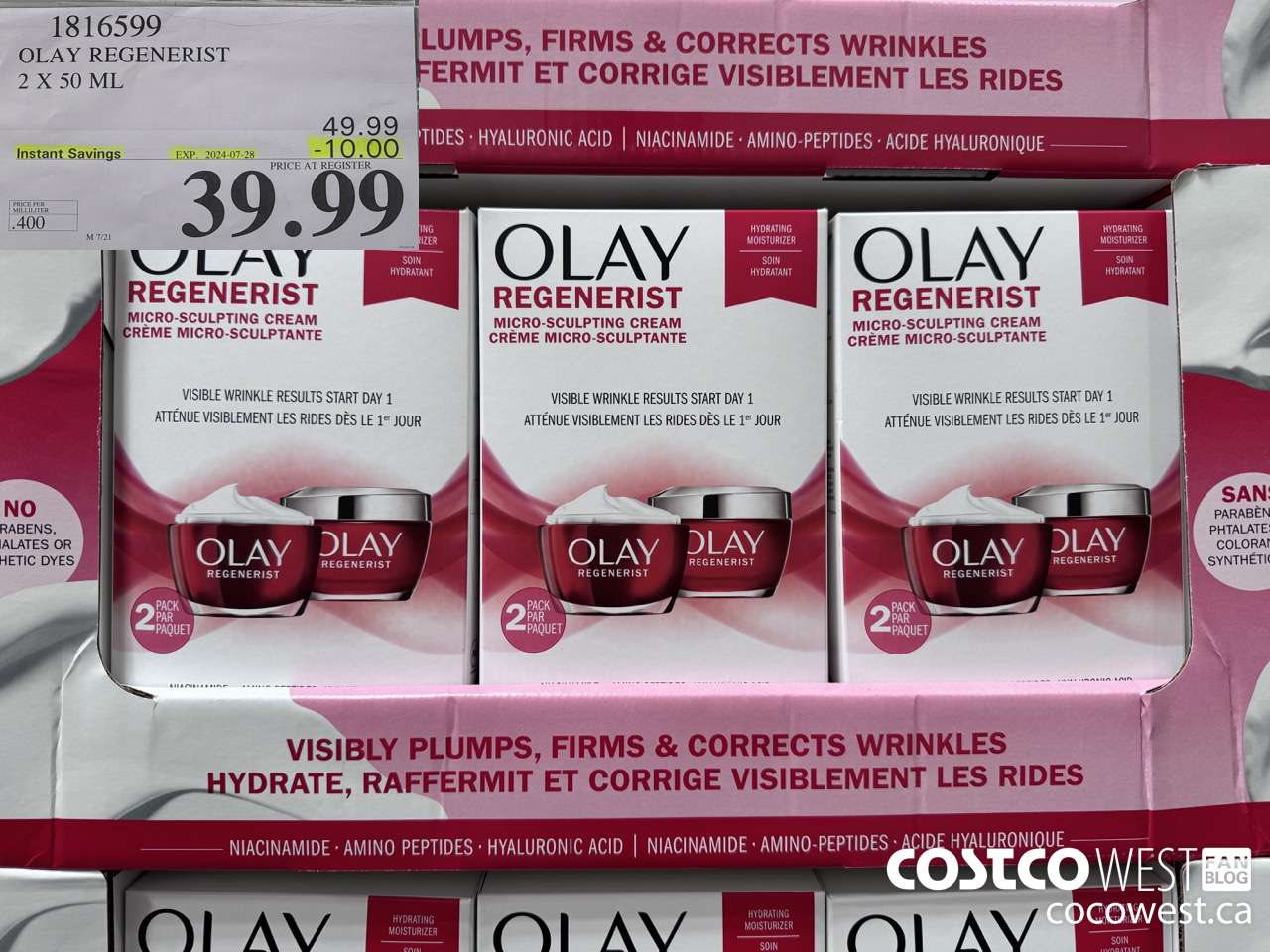 1816599 OLAY REGENERIST 2 X 50ML ($10.00 INSTANT SAVINGS EXPIRES ON 2024-07-28) $39.99