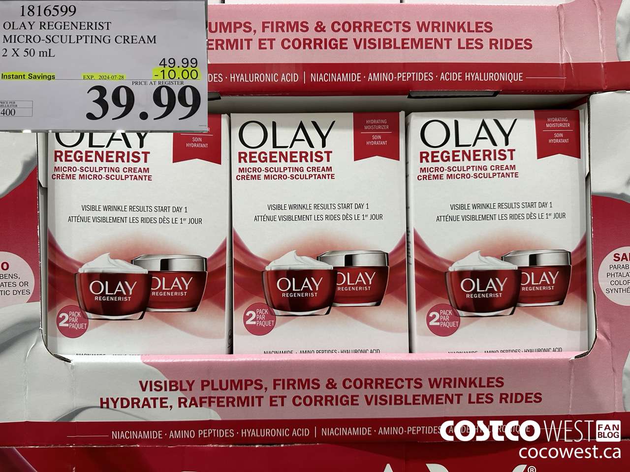 1816599 OLAY REGENERIST 2 X 50ML ($10.00 INSTANT SAVINGS EXPIRES ON 2024-07-28) $39.99