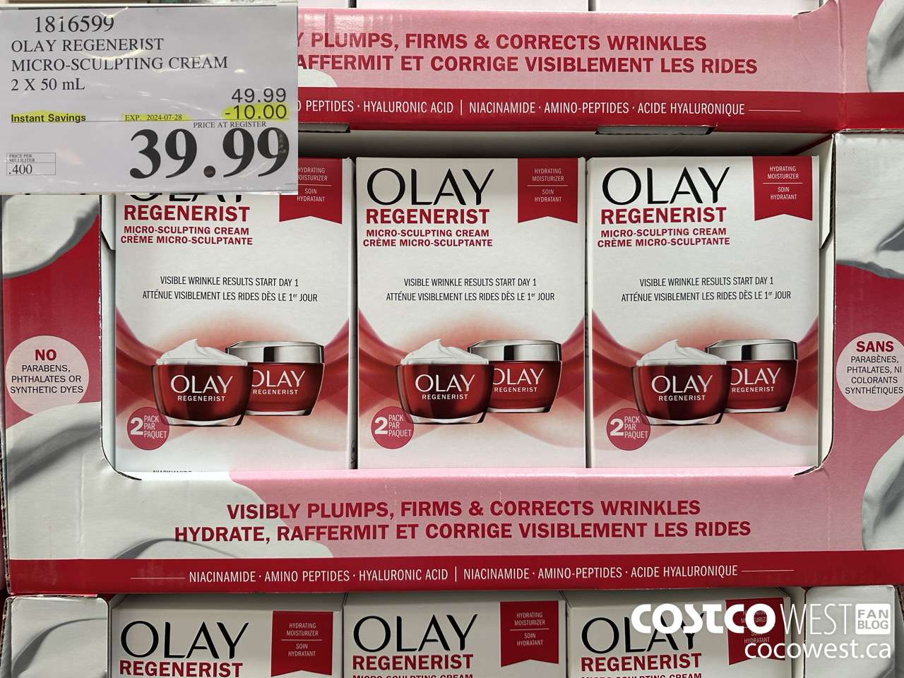 1816599 OLAY REGENERIST 2 X 50ML ($10.00 INSTANT SAVINGS EXPIRES ON 2024-07-28) $39.99