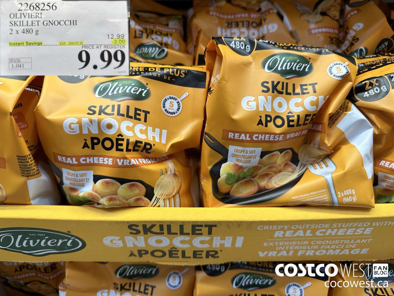 2268256 OLIVIERI SKILLET GNOCCHI 2 X 480G ($3.00 INSTANT SAVINGS EXPIRES ON 2024-07-28) $9.99