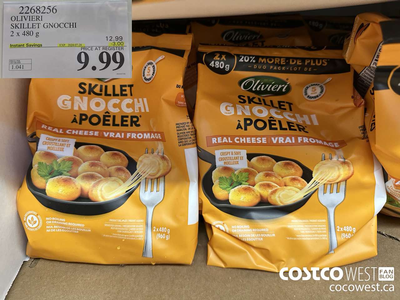 2268256 OLIVIERI SKILLET GNOCCHI 2 X 480G ($3.00 INSTANT SAVINGS EXPIRES ON 2024-07-28) $9.99
