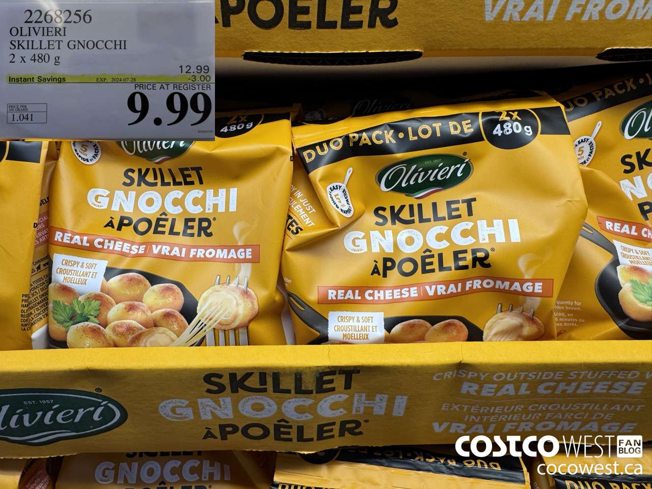 2268256 OLIVIERI SKILLET GNOCCHI 2 X 480G ($3.00 INSTANT SAVINGS EXPIRES ON 2024-07-28) $9.99