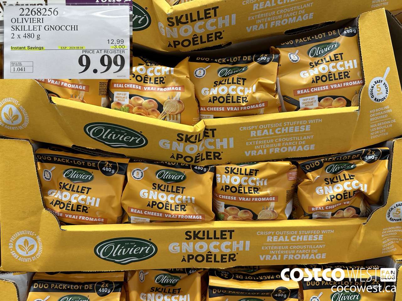 2268256 OLIVIERI SKILLET GNOCCHI 2 X 480G ($3.00 INSTANT SAVINGS EXPIRES ON 2024-08-04) $9.99