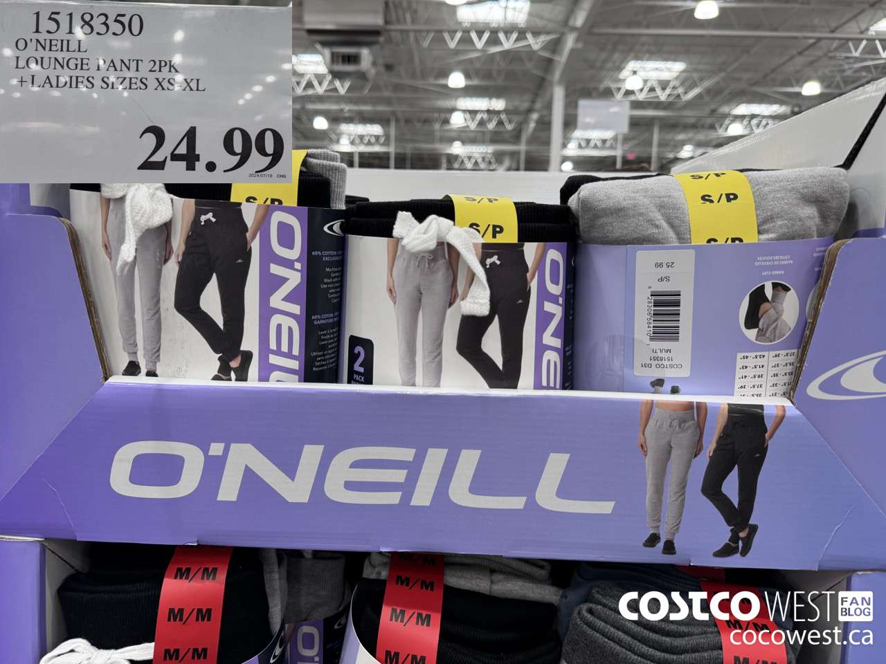 1518350 O'NEILL LOUNGE PANT 2PK LADIES SIZES XS-XL $24.99
