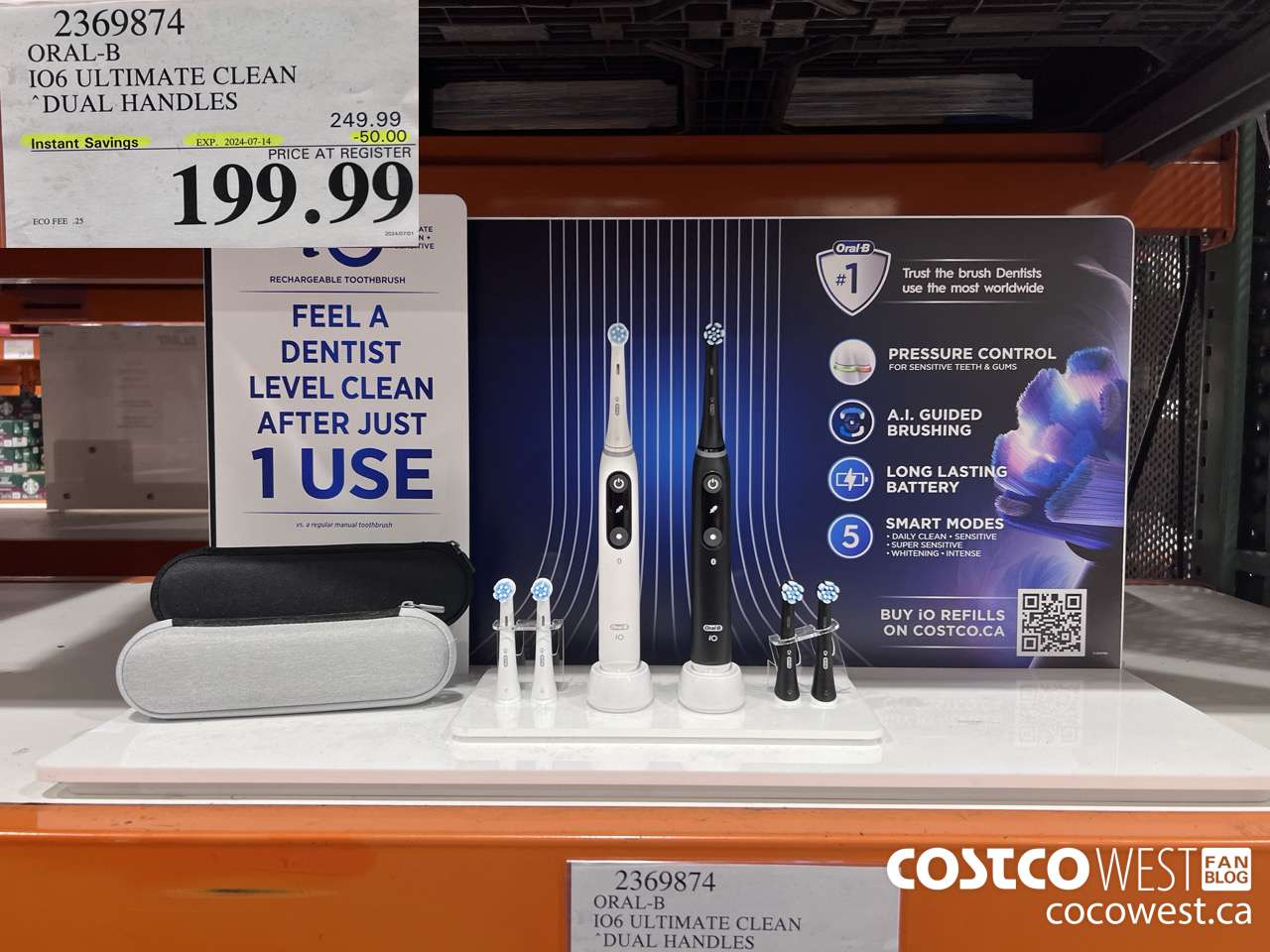 2369874 ORAL-B IO6 ULTIMATE CLEAN DUAL HANDLES ($50.00 INSTANT SAVINGS EXPIRES ON 2024-07-14) $199.99