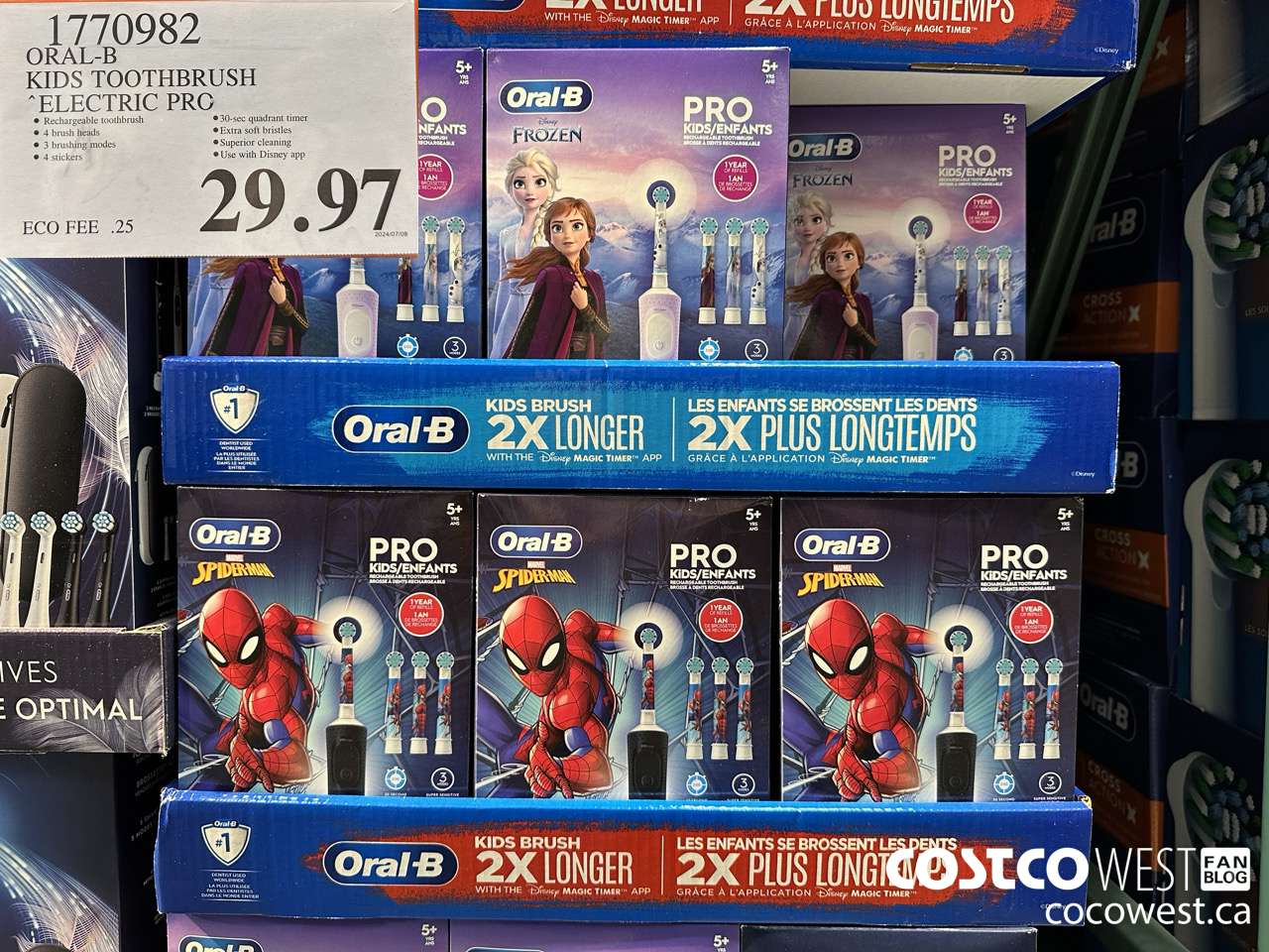 1770982 ORAL-B KIDS TOOTHBRUSH ELECTRIC PRO $29.97