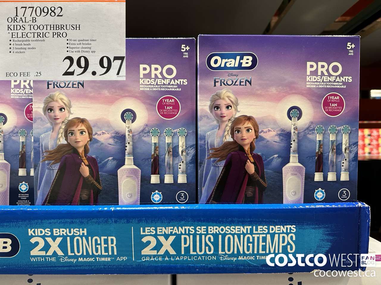 1770982 ORAL-B KIDS TOOTHBRUSH ELECTRIC PRO $29.97