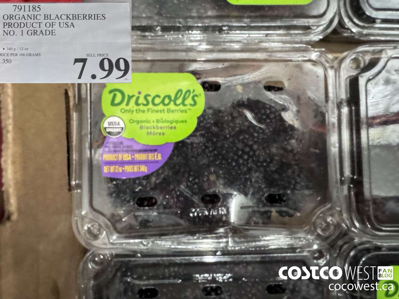 791185 ORGANIC BLACKBERRIES PRODUCT OF MEXICO NO. 1 GRADE $7.99