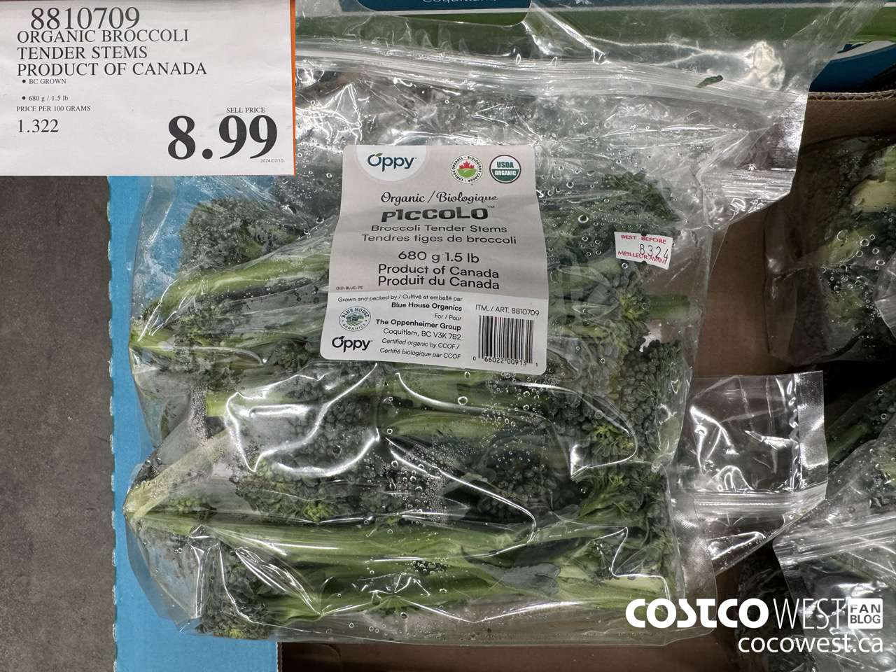 8810709 ORGANIC BROCCOLI TENDER STEMS PRODUCT OF CANADA $8.99