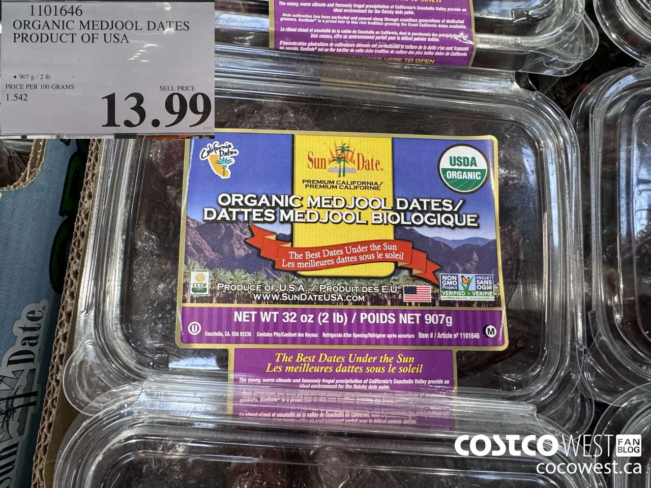 1101646 ORGANIC MEDJOOL DATES PRODUCT OF USA $13.99