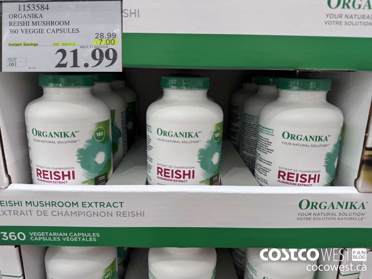 1153584 ORGANIKA REISHI MUSHROOM 360 VEGGIE CAPSULES ($7.00 INSTANT SAVINGS EXPIRES ON 2024-07-21) $21.99