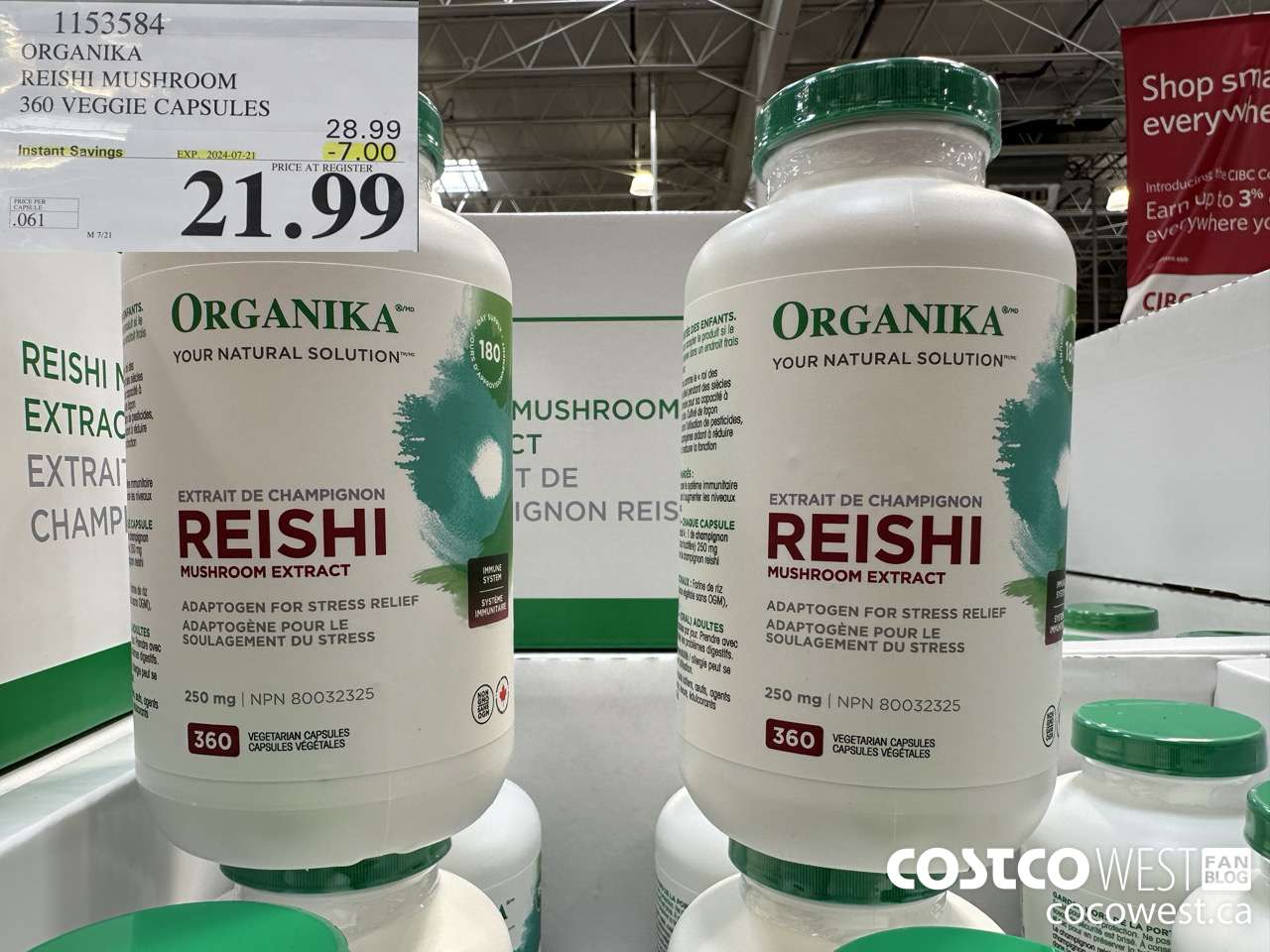 1153584 ORGANIKA REISHI MUSHROOM 360 VEGGIE CAPSULES ($7.00 INSTANT SAVINGS EXPIRES ON 2024-07-21) $21.99