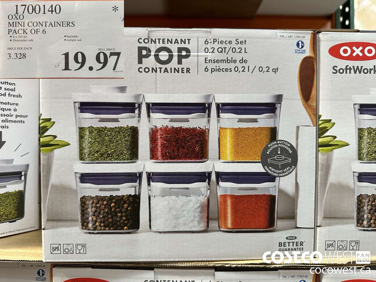 1700140 OXO MINI CONTAINERS PACK OF 6 $19.97