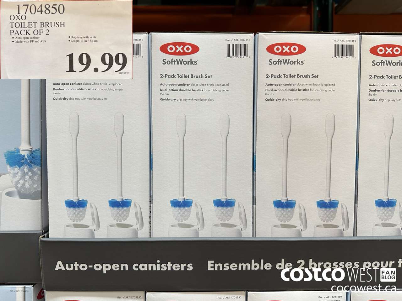 1704850 OXO TOILET BRUSH PACK OF 2 $19.99