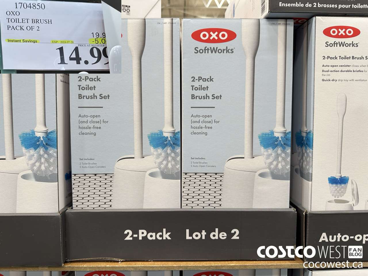 1704850 OXO TOILET BRUSH PACK OF 2 ($5.00 INSTANT SAVINGS EXPIRES ON 2024-07-28) $14.99