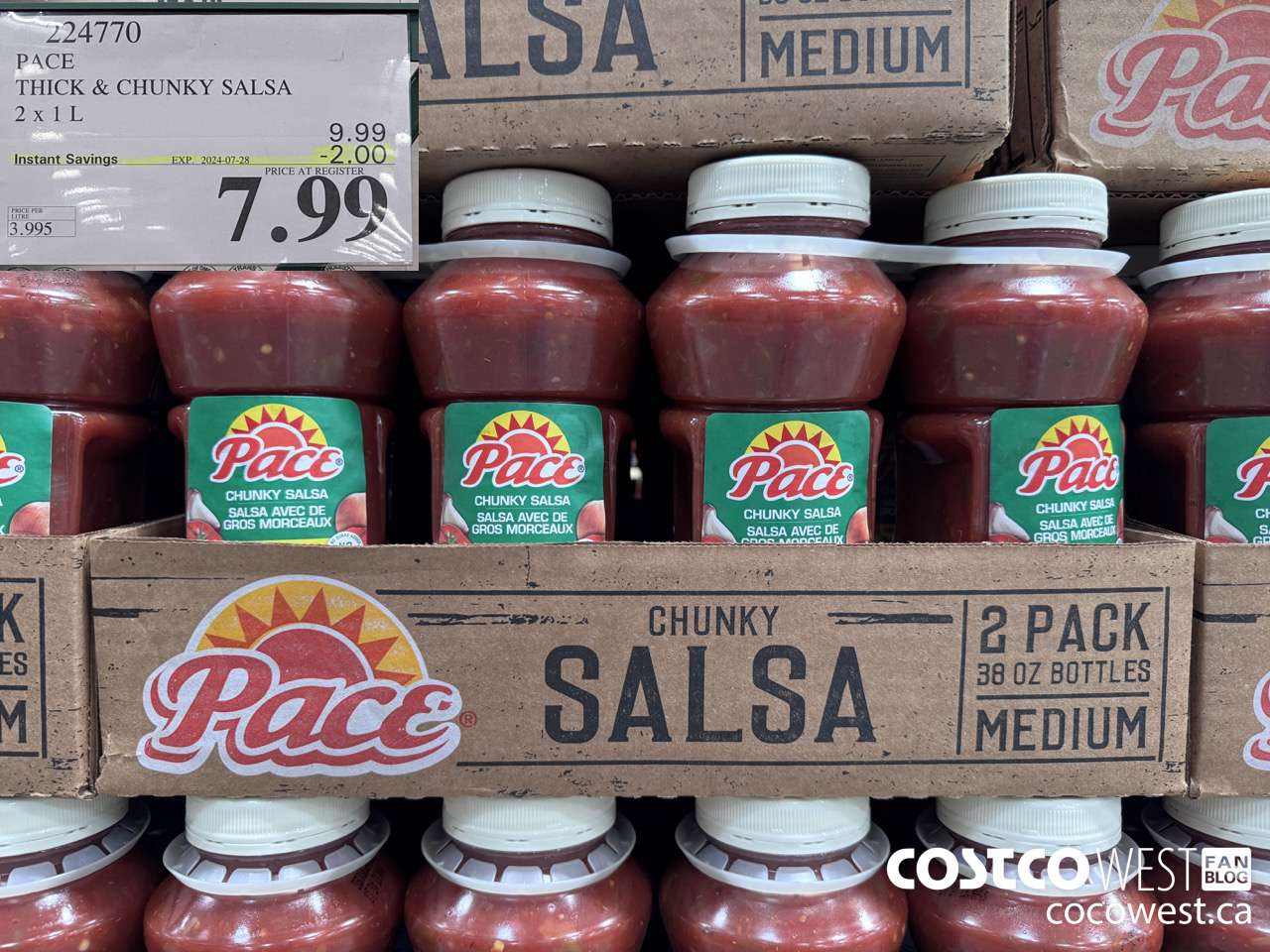 224770 PACE THICK & CHUNKY SALSA 2 X 1L ($2.00 INSTANT SAVINGS EXPIRES ON 2024-07-28) $7.99