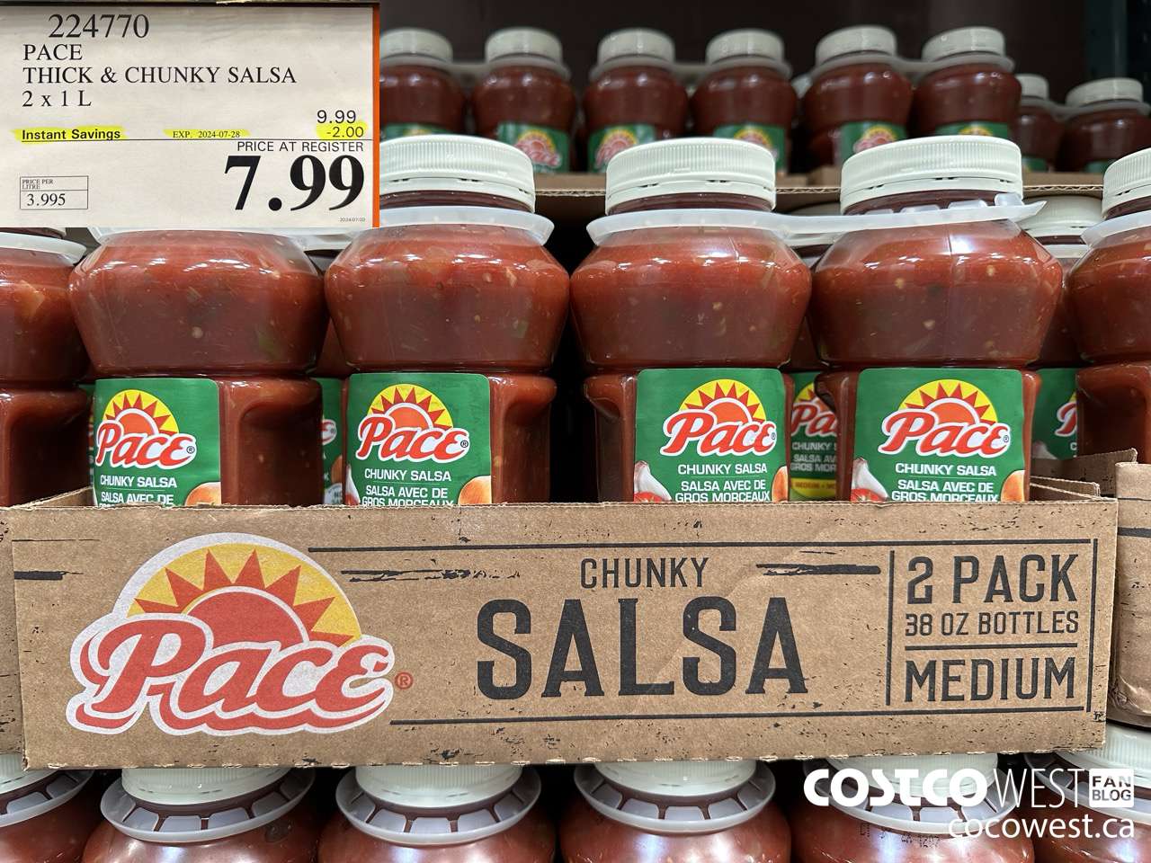 224770 PACE THICK & CHUNKY SALSA 2 X 1L ($2.00 INSTANT SAVINGS EXPIRES ON 2024-07-28) $7.99