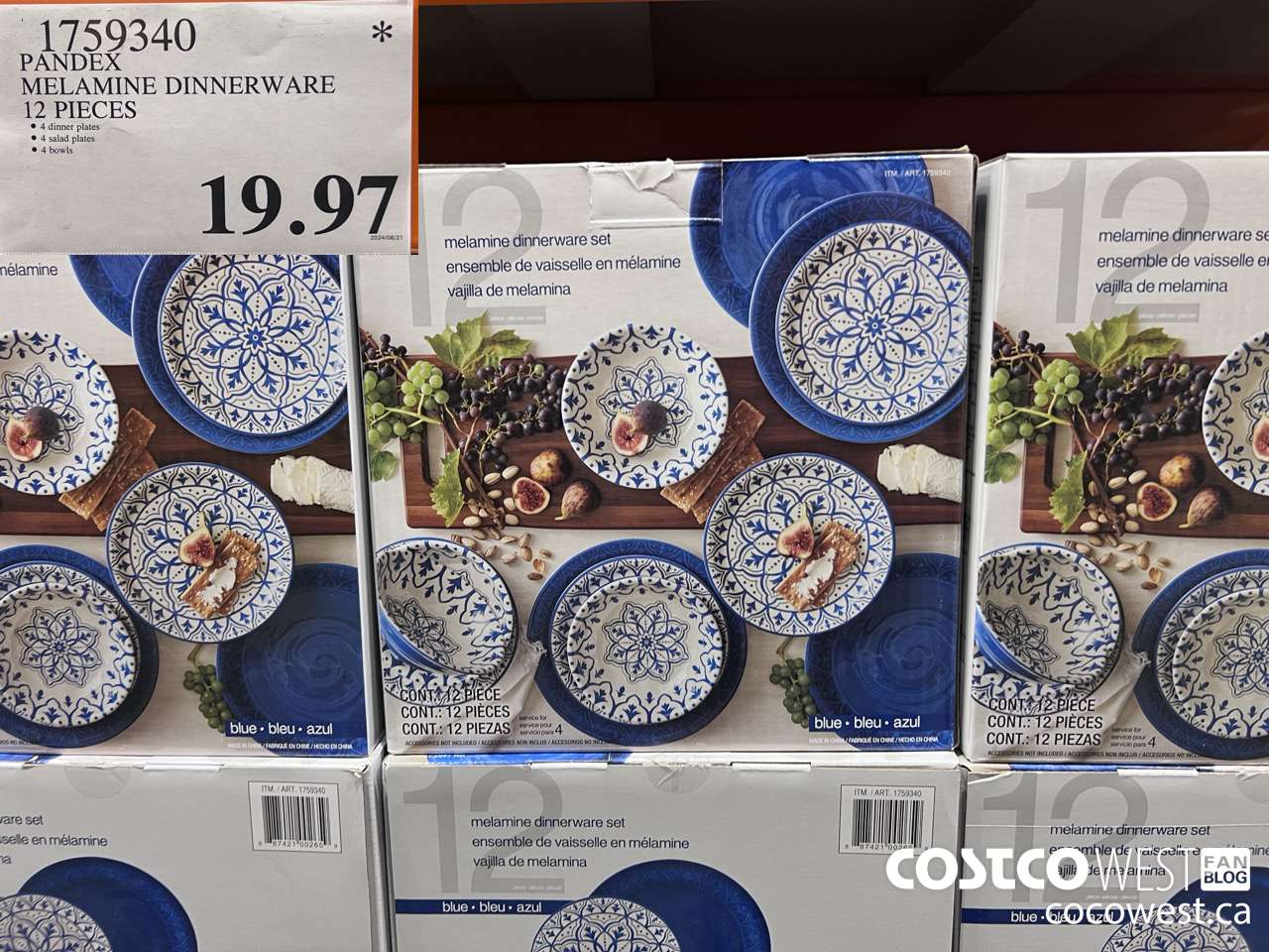 1759340 PANDEX MELAMINE DINNERWARE 12 PIECES $19.97