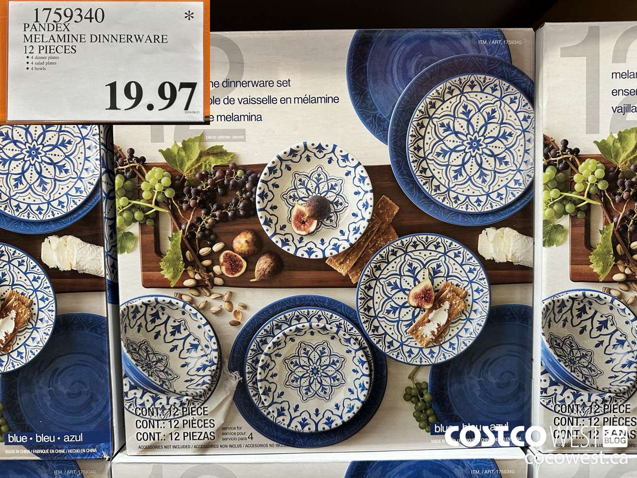1759340 PANDEX MELAMINE DINNERWARE 12 PIECES $19.97