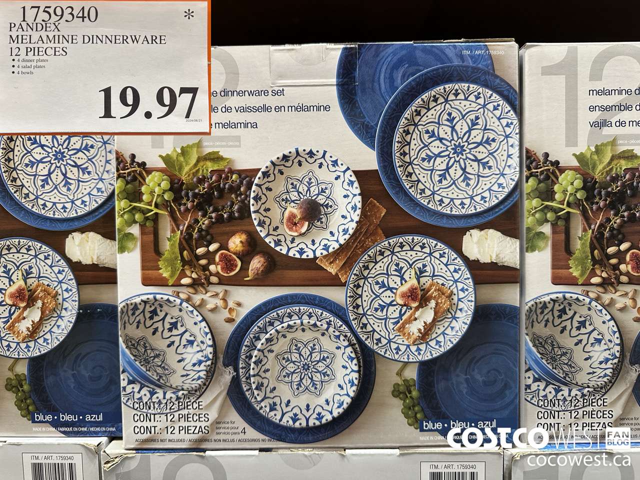 1759340 PANDEX MELAMINE DINNERWARE 12 PIECES $19.97