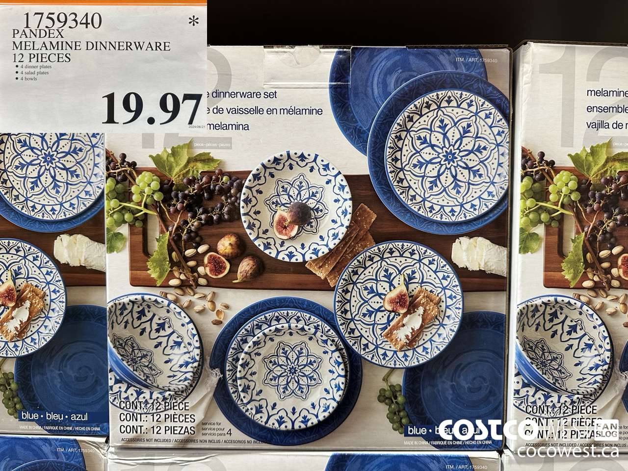 1759340 PANDEX MELAMINE DINNERWARE 12 PIECES $19.97