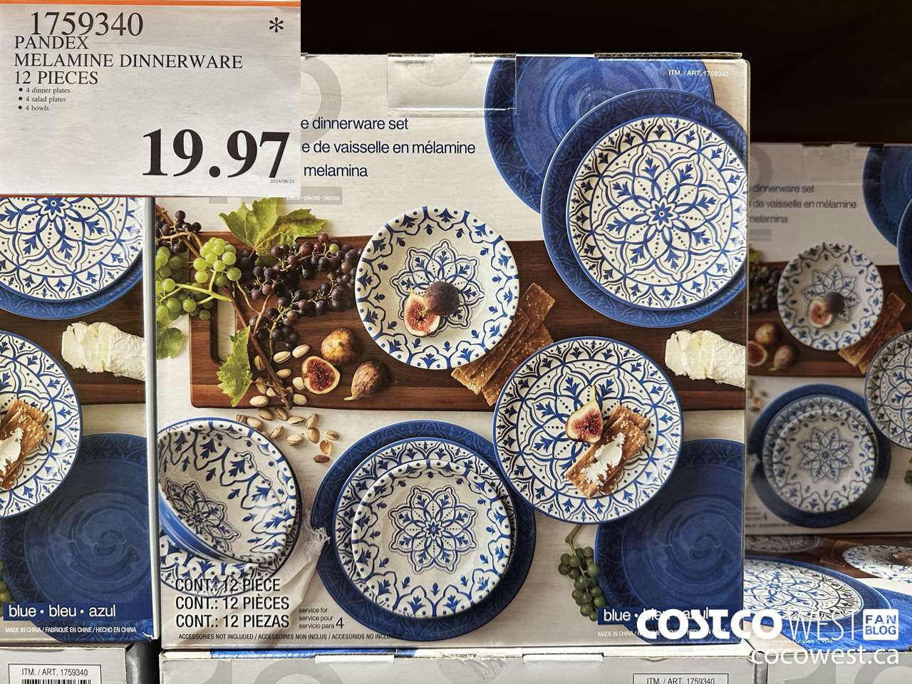 1759340 PANDEX MELAMINE DINNERWARE 12 PIECES $19.97