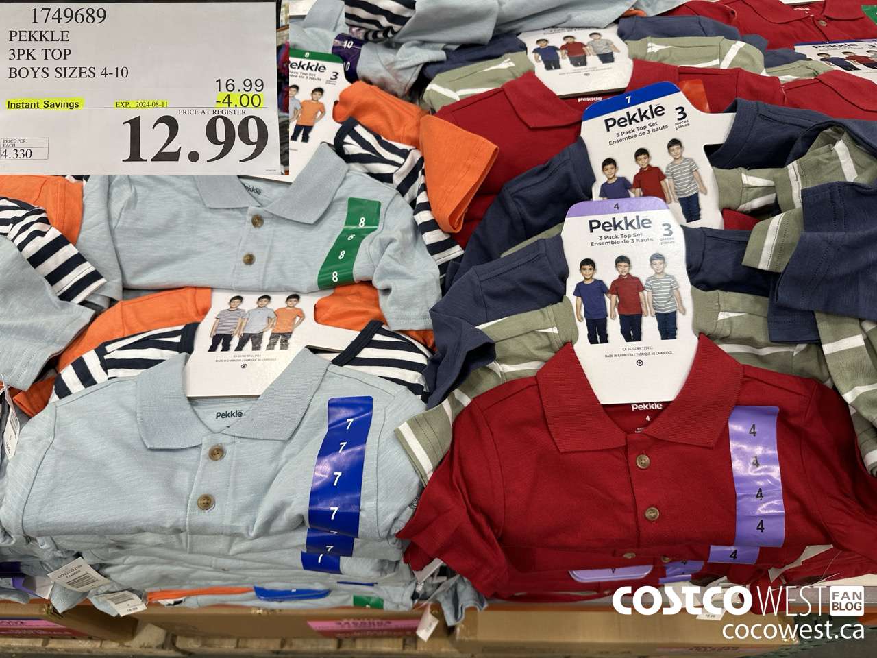 1749689 PEKKLE 3PK TOP BOYS SIZES 4-10 ($4.00 INSTANT SAVINGS EXPIRES ON 2024-08-11) $12.99