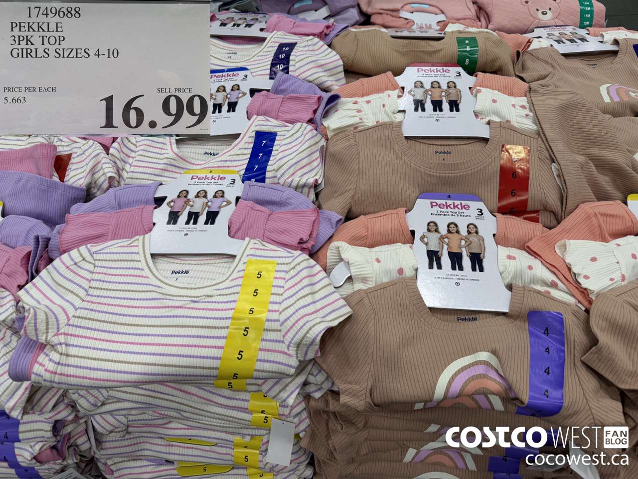 1749688 PEKKLE 3PK TOP GIRLS SIZES 4-10 $16.99