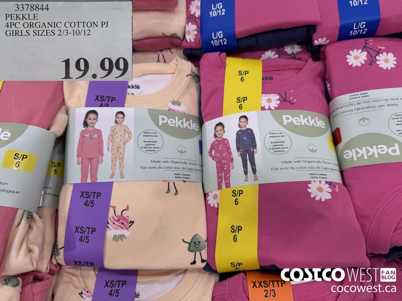 3378844 PEKKLE 4PC ORGANIC COTTON PJ SIZES 2/3-10/12 $19.99